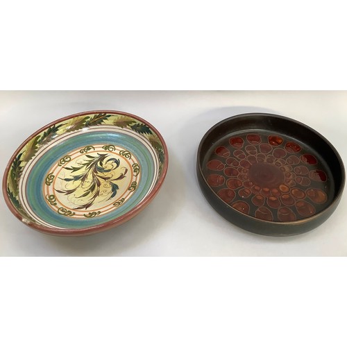 60 - A Glen Colliery Denby dish, circular, signed in green to underside, 30.5cm diameter x 8.5cm high, to... 