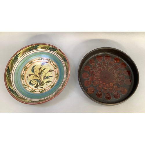 60 - A Glen Colliery Denby dish, circular, signed in green to underside, 30.5cm diameter x 8.5cm high, to... 