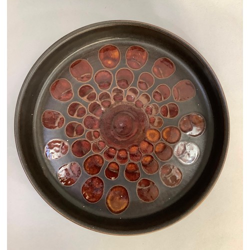 60 - A Glen Colliery Denby dish, circular, signed in green to underside, 30.5cm diameter x 8.5cm high, to... 