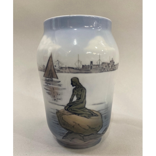 13 - A Royal Copenhagen vase Langelille, 17cm, together with a Royal Doulton figure of Darling, 13.5cm hi... 