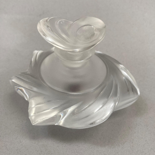 5 - A modern Lalique opaque and clear glass perfume bottle, 8cm high