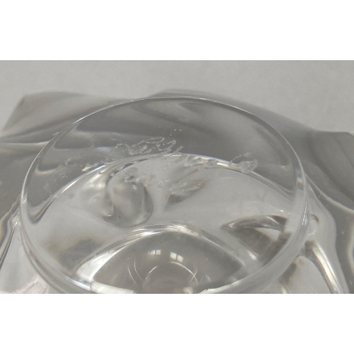 5 - A modern Lalique opaque and clear glass perfume bottle, 8cm high