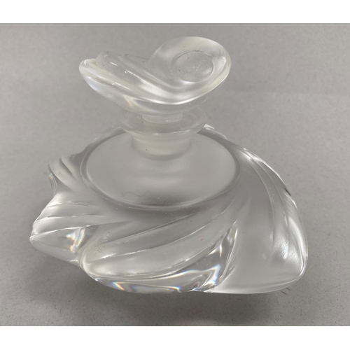 5 - A modern Lalique opaque and clear glass perfume bottle, 8cm high