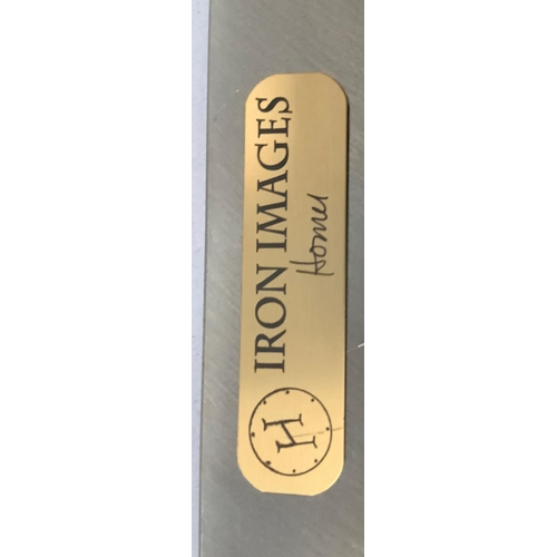 15 - Contemporary metal art by Iron Images-Homer, rectangular panel with leaf design, 56cm x 30cm