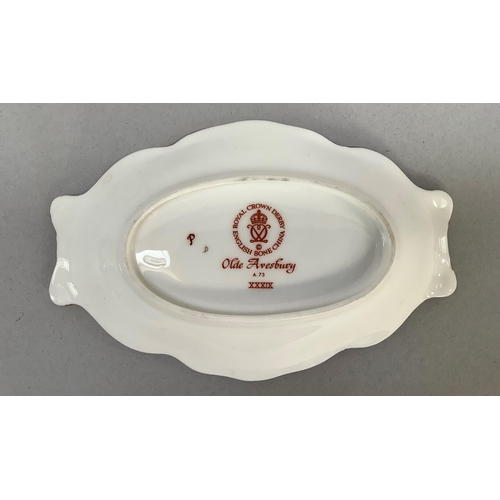 29 - A Royal Crown Derby 'cat' paperweight 13cm height and a pin dish