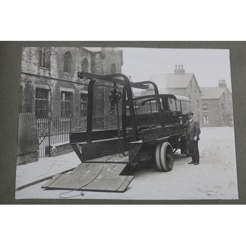 1 - OF TRANSPORT INTEREST: AN ALBUM OF SIXTY-TWO EARLY 20TH CENTURY MONOCHROME PHOTOGRAPHS OF FLAT BODY ... 