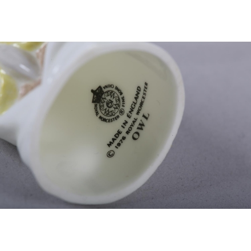 50 - SEVEN ROYAL WORCESTER PORCELAIN CANDLE SNUFFERS, including Monk, Toddie, Budge, Mandarin, Owl, Punch... 