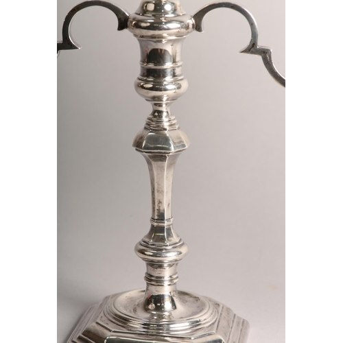 179 - A PAIR OF GEORGE V SILVER CANDELABRA, London 1937, for Thomas Bradbury & Sons Ltd, three light with ... 