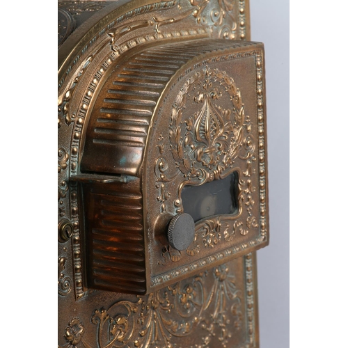 11 - AN UNUSUALLY SMALL NATIONAL CASH REGISTER CO., DAYTON OHIO USA, brass cash register cast with shield... 