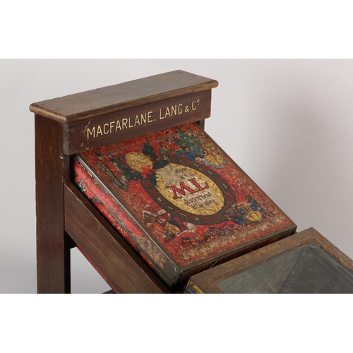10 - A MACFARLANE, LANG & CO SHOP DISPLAY STAND, lettered in gilt, with two associated biscuit tins, one ... 