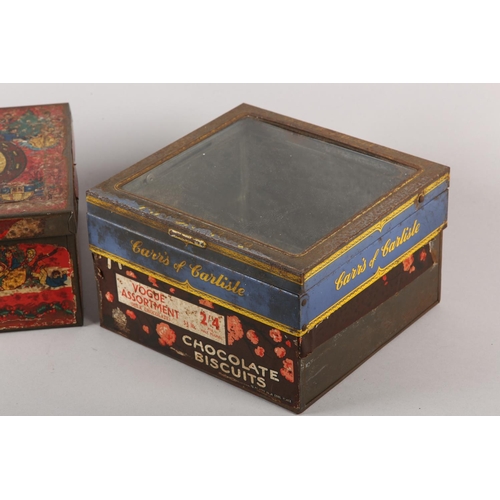 10 - A MACFARLANE, LANG & CO SHOP DISPLAY STAND, lettered in gilt, with two associated biscuit tins, one ... 