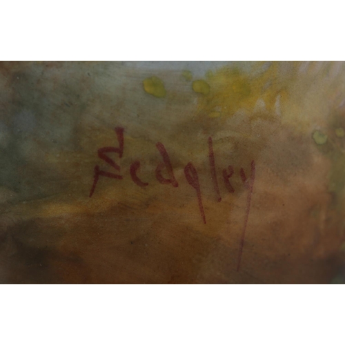 39 - A ROYAL WORCESTER PORCELAIN TWO HANDLED VASE SIGNED BY WALTER SEDGLEY, painted with a semi-clad fema... 