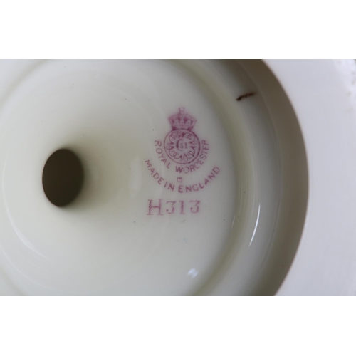 39 - A ROYAL WORCESTER PORCELAIN TWO HANDLED VASE SIGNED BY WALTER SEDGLEY, painted with a semi-clad fema... 