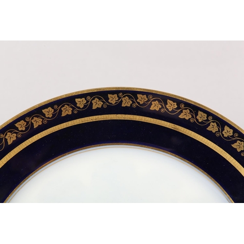 51 - A 19TH CENTURY SEVRES CHATEAU DES TUILERIES LOUIS-PHILLIPE PLATE, circular, painted to the centre wi... 