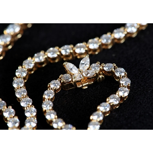 189 - A TIFFANY & CO DIAMOND NECKLACE, the graduated brilliant cut stones claw set, fastened with a marqui... 