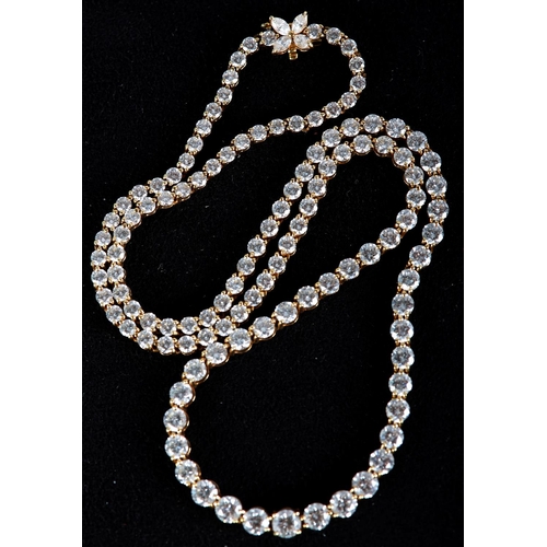 189 - A TIFFANY & CO DIAMOND NECKLACE, the graduated brilliant cut stones claw set, fastened with a marqui... 