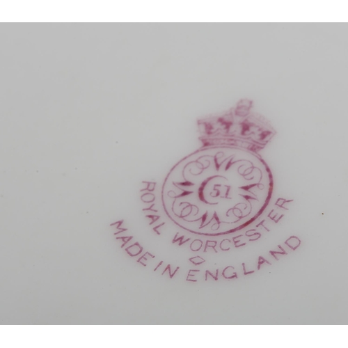 46 - A PAIR OF ROYAL WORCESTER FRUIT PAINTED PLATES, signed Moseley, with apples, pears and blackberries,... 