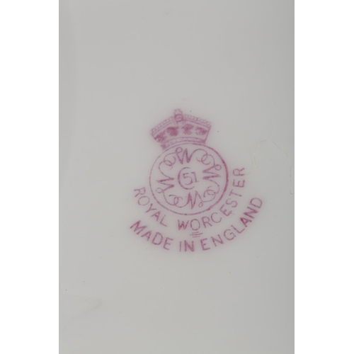 47 - A ROYAL WORCESTER FRUIT PAINTED TWO-HANDLE CAKE PLATE, signed H H Price, painted with apples, blackb... 