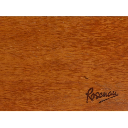 40 - ROSENAU WORKSHOP, The Port of Sauzon at Belle Ile en Mer, marquetry panel, a view of the harbour, wi... 