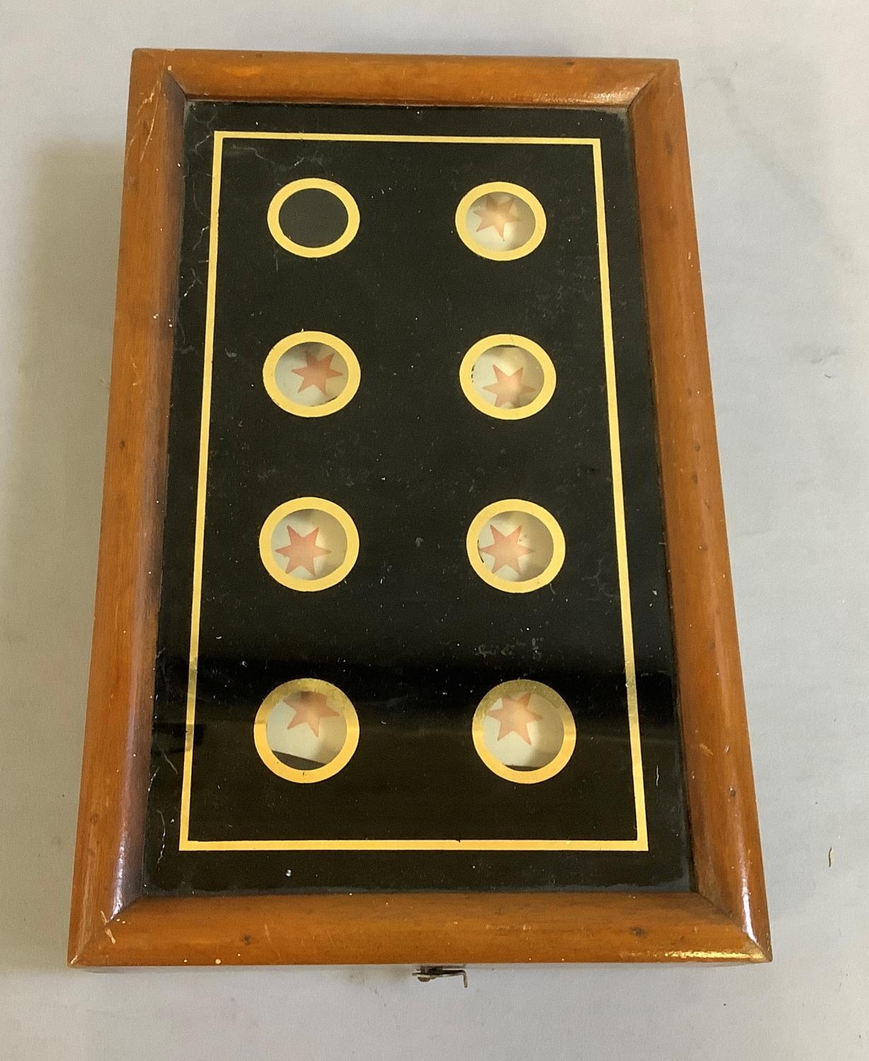 An early 20th century servants bell box, the reverse painted, glass ...