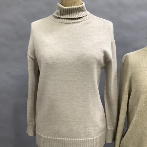 260 - Max Mara Leisure roll-neck long-sleeve oatmeal jumper, Max Mara Leisure black wool short length card... 