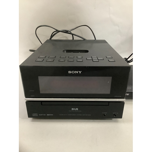 105 - A Sony Micro Hi-Fi Component System CMT-BX07DBI with disc player, docking station, pair of speakers ... 