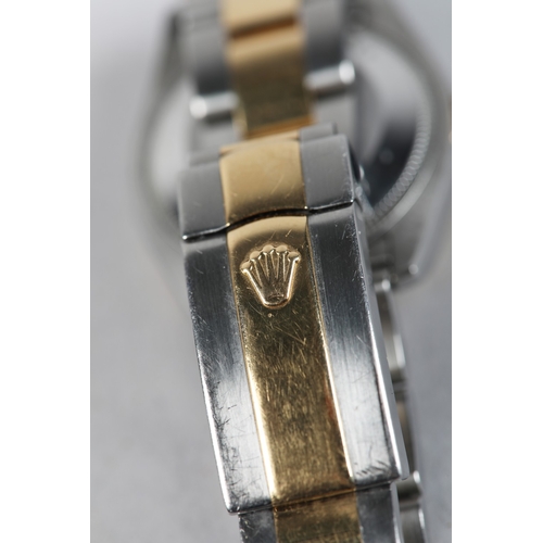 334 - A ROLEX LADY'S OYSTER DATE-JUST 178273 WRISTWATCH, in bi-metal case no. 6Y360640, silvered sunburst ... 