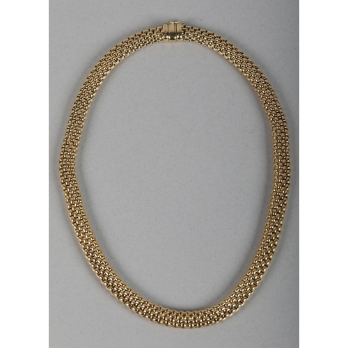 259 - A NECKLACE BY FOPE c2021, in 18ct gold, beads of rice links, in original packaging, approximate widt... 