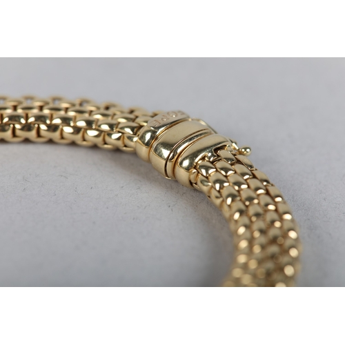 259 - A NECKLACE BY FOPE c2021, in 18ct gold, beads of rice links, in original packaging, approximate widt... 