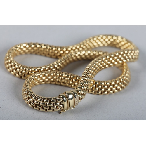 259 - A NECKLACE BY FOPE c2021, in 18ct gold, beads of rice links, in original packaging, approximate widt... 