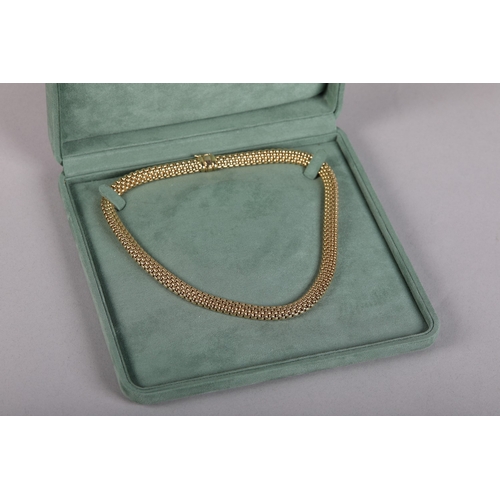 259 - A NECKLACE BY FOPE c2021, in 18ct gold, beads of rice links, in original packaging, approximate widt... 