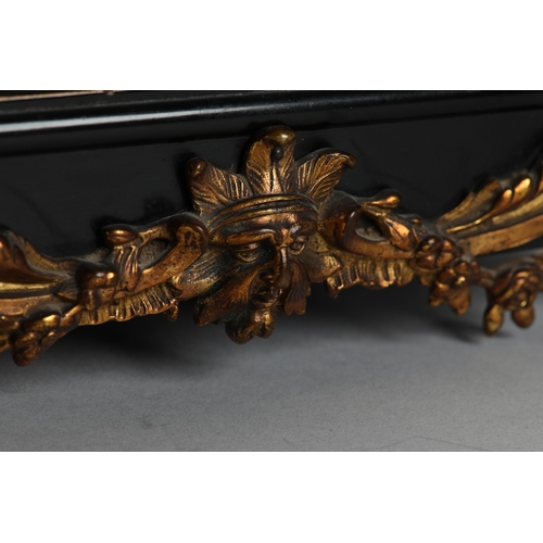 74 - A LATE 19TH CENTURY OR EARLY 20TH CENTURY BRACKET CLOCK with German three train movement chiming on ... 