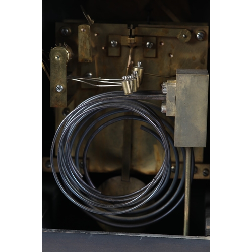 74 - A LATE 19TH CENTURY OR EARLY 20TH CENTURY BRACKET CLOCK with German three train movement chiming on ... 