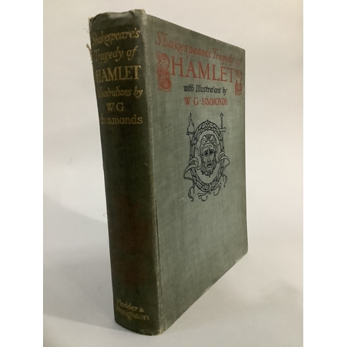 60 - SIMMONS, W G - SHAKESPEARE (Illus.) TRAGEDY OF HAMLET, pub. Hodder & Stoughton c. 1912, 24 tipped in... 