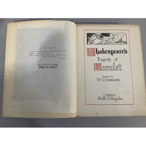 60 - SIMMONS, W G - SHAKESPEARE (Illus.) TRAGEDY OF HAMLET, pub. Hodder & Stoughton c. 1912, 24 tipped in... 