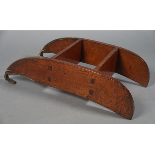 37 - A PAIR OF LATE 19TH/EARLY 20TH TEAK AND BRASS YACHT STEPS, 37cm wide x 15cm deep x 70cm high