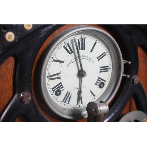 70 - A BRITISH TIME RECORDER CO LTD FACTORY CLOCKING-IN MACHINE with numbered wheel and pointer, the 8-da... 