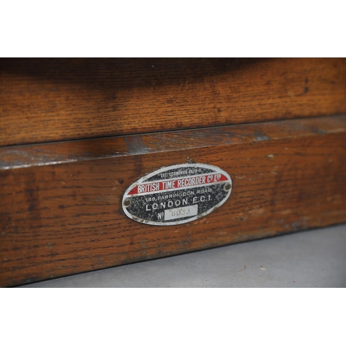 70 - A BRITISH TIME RECORDER CO LTD FACTORY CLOCKING-IN MACHINE with numbered wheel and pointer, the 8-da... 