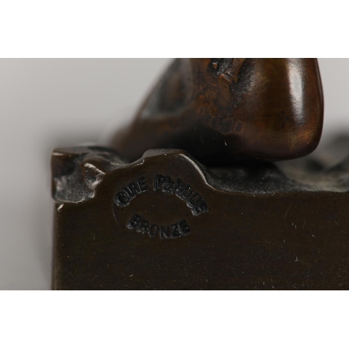 78 - HIPPOLYTE MOREAU (FRENCH 1832-1927), A patinated bronze figure group 'The Musicians', on rectangular... 