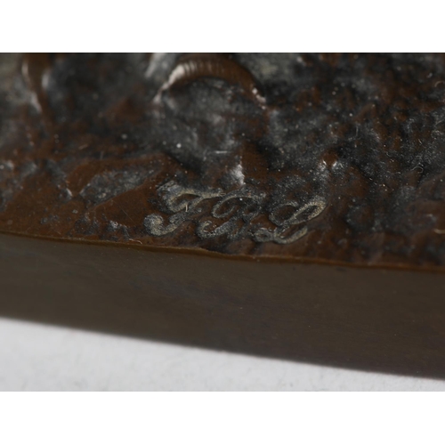 78 - HIPPOLYTE MOREAU (FRENCH 1832-1927), A patinated bronze figure group 'The Musicians', on rectangular... 