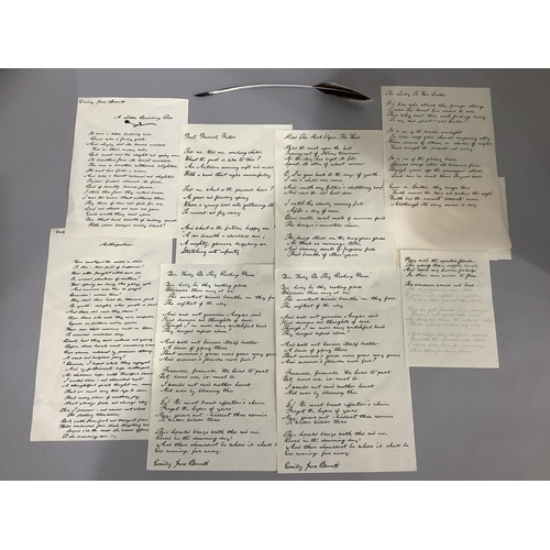 34 - A 19TH CENTURY MAHOGANY AND BRASS BOUND WRITING SLOPE, with vacant brass cartouche to the lid and si... 