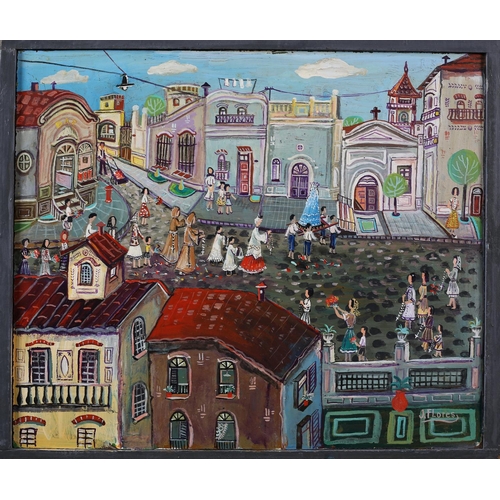 29 - JORGELINA FLORES (Argentina, 1927-2012), La Procession, Saint's Day procession through the streets o... 