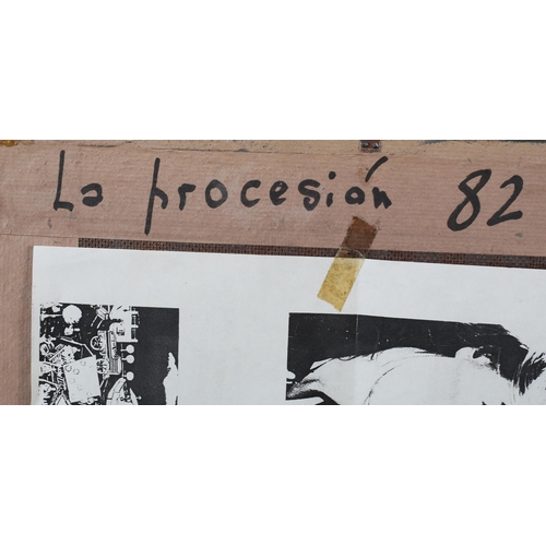29 - JORGELINA FLORES (Argentina, 1927-2012), La Procession, Saint's Day procession through the streets o... 