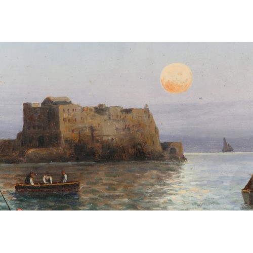 21 - LUIGI PAPA (Italian mid XX), Coastal scene with boats heading for the fishing grounds at first light... 