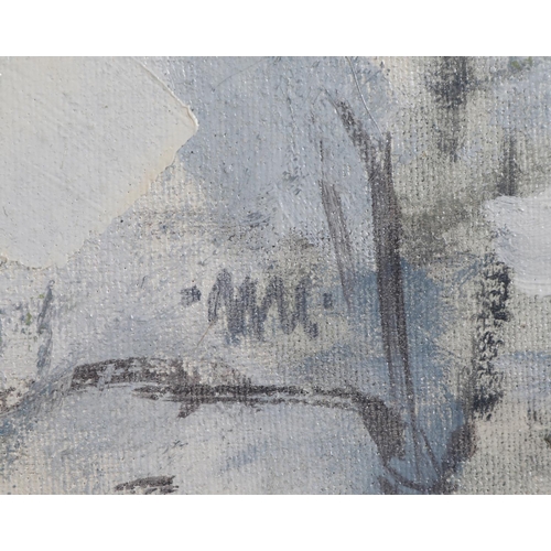 22 - ARR GORDON BRYCE RSA RSW (b.1943), 'Little Wood, Midwinter', oil on board, titled and signed verso, ... 