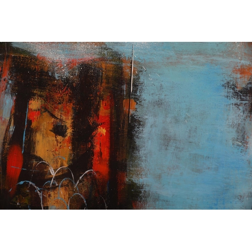 25 - ARR BALBINDER BROADBENT (b.1973), 'Creels', acrylic on board, inscription and signed verso, 56cm x 5... 