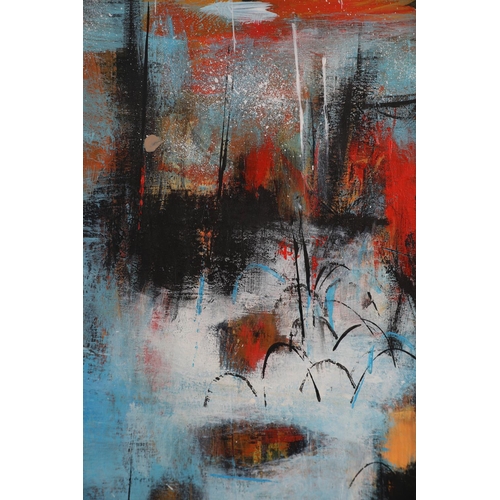 25 - ARR BALBINDER BROADBENT (b.1973), 'Creels', acrylic on board, inscription and signed verso, 56cm x 5... 