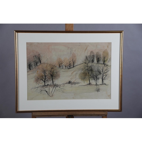 46 - ARR MELVILLE C BROTHERSTON (b.1942), 'Spring near Ancrom', landscape with trees, mixed media, unsign... 