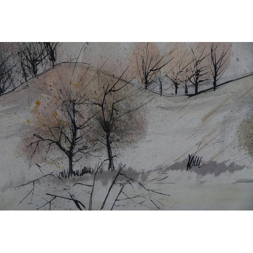 46 - ARR MELVILLE C BROTHERSTON (b.1942), 'Spring near Ancrom', landscape with trees, mixed media, unsign... 