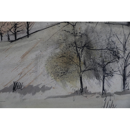 46 - ARR MELVILLE C BROTHERSTON (b.1942), 'Spring near Ancrom', landscape with trees, mixed media, unsign... 